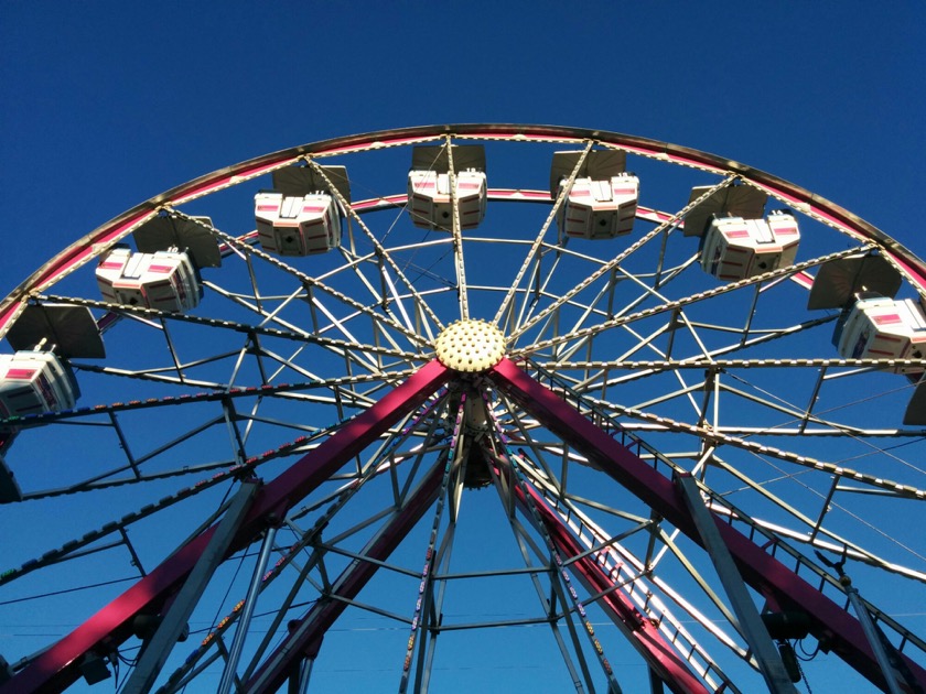 The ferris wheel at the St. Paul Rodeo. Kjerstine and Claudia and Frank are up there somewhere.