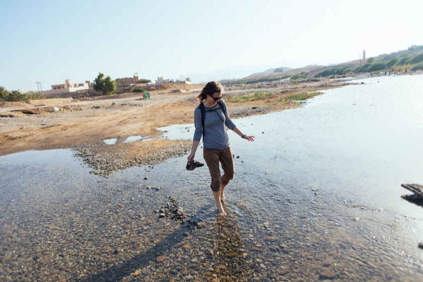 Oman is known for its wadis, seasonal creeks which make a modest amount of agriculture possible. This one near Muscat wasn't much to look at, but water in the desert is always worth seeing.