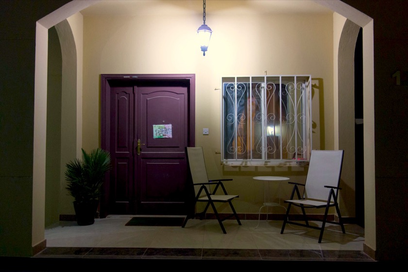 Our porch now, with a new, living plant.