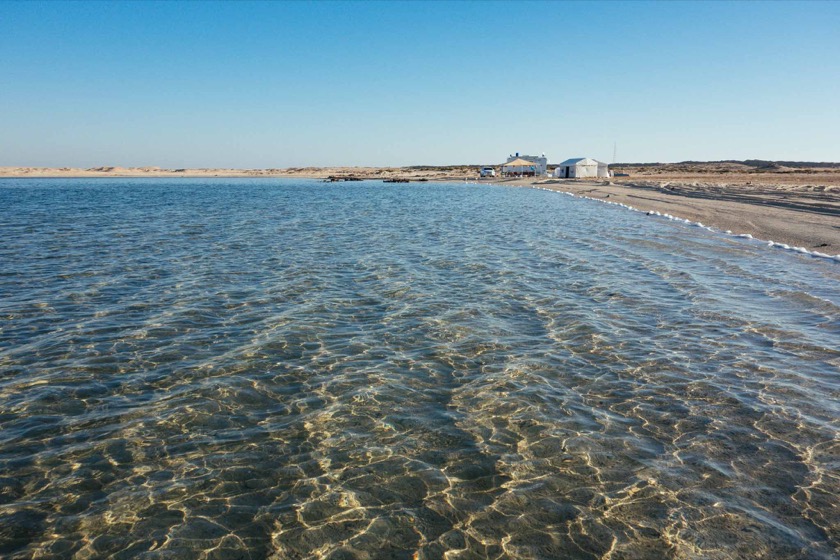 The water is beautiful, cool, and shallow.