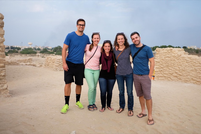 Jake, Bethany, Danieal (who flew into Manama to meet us), Rachael, and me.