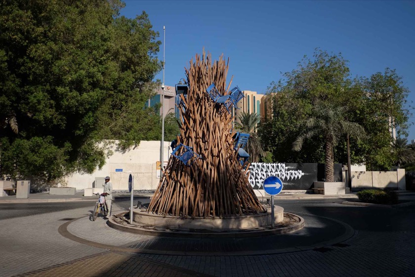 I liked this unassuming art installation we found at a traffic circle in Bahrain. Qatar has some art around, too, but it's usually the work of high profile international artists and seems more about prestige than transforming a public space.