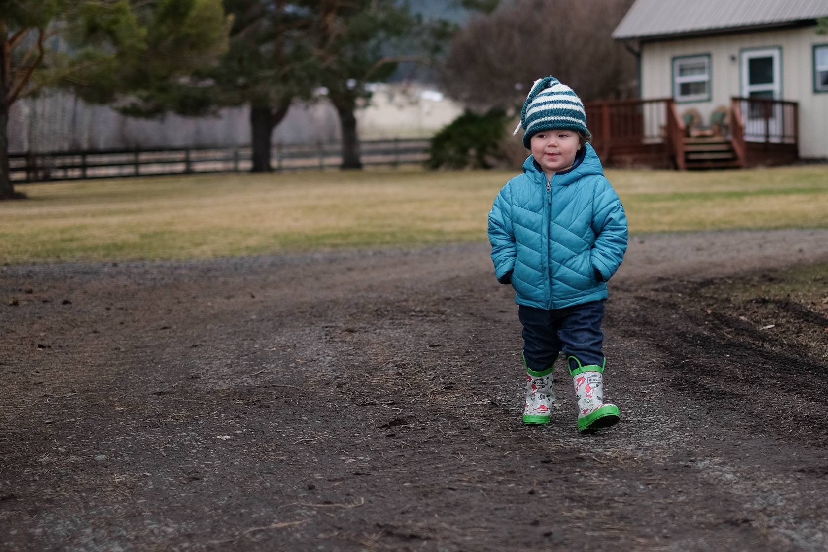 idara walking the farm