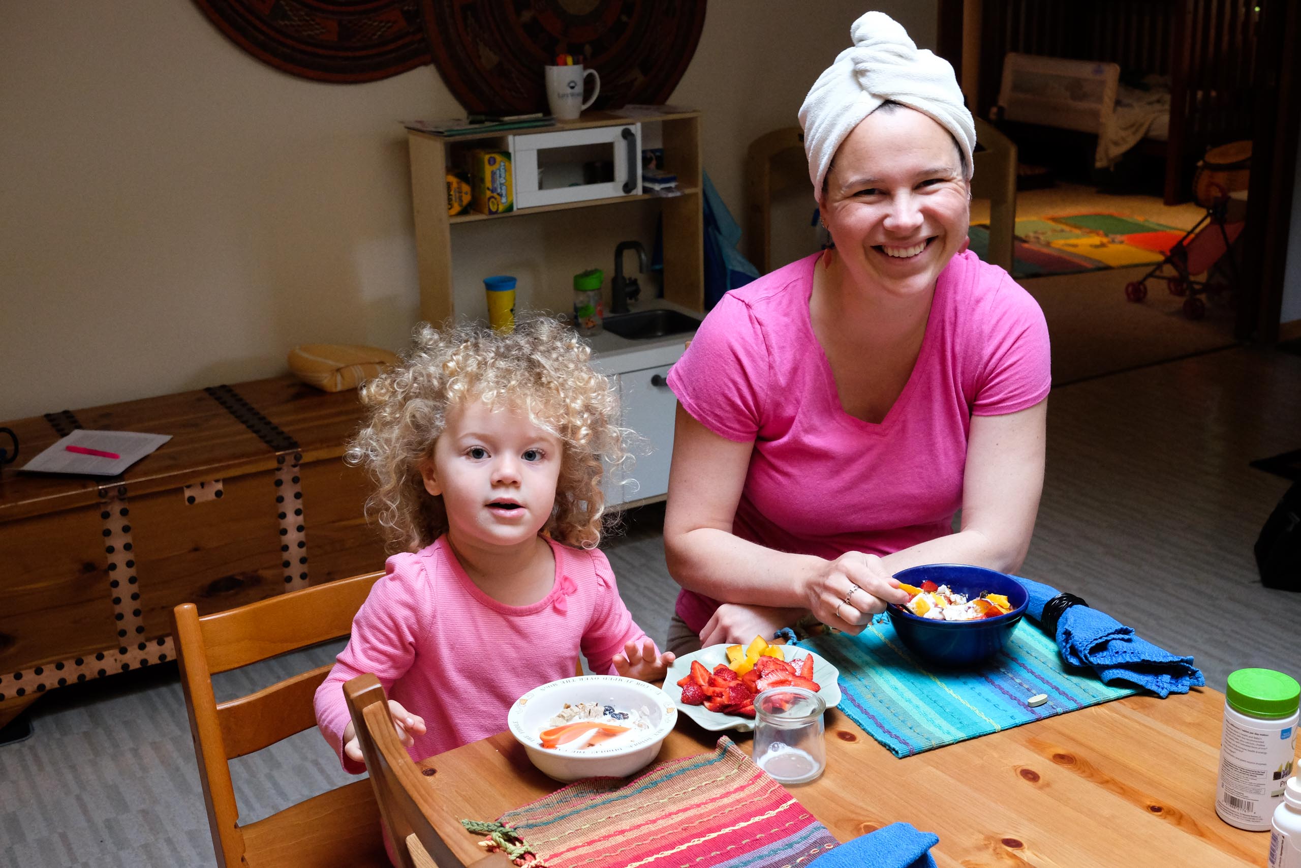 at breakfast table