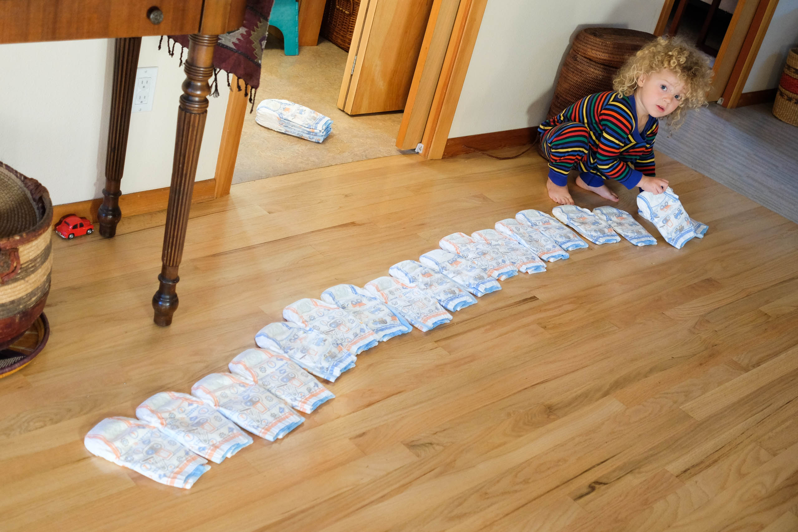 organizing diapers