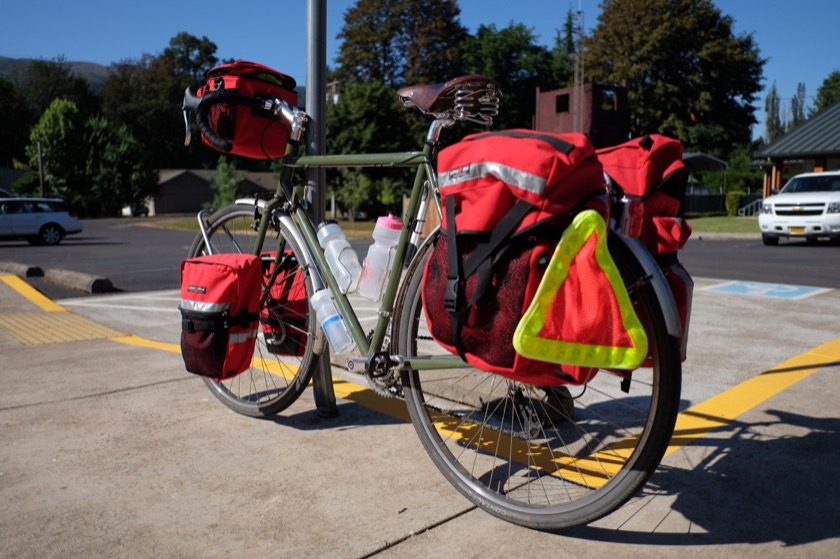 All loaded up on the way to the McKenzie Pass.