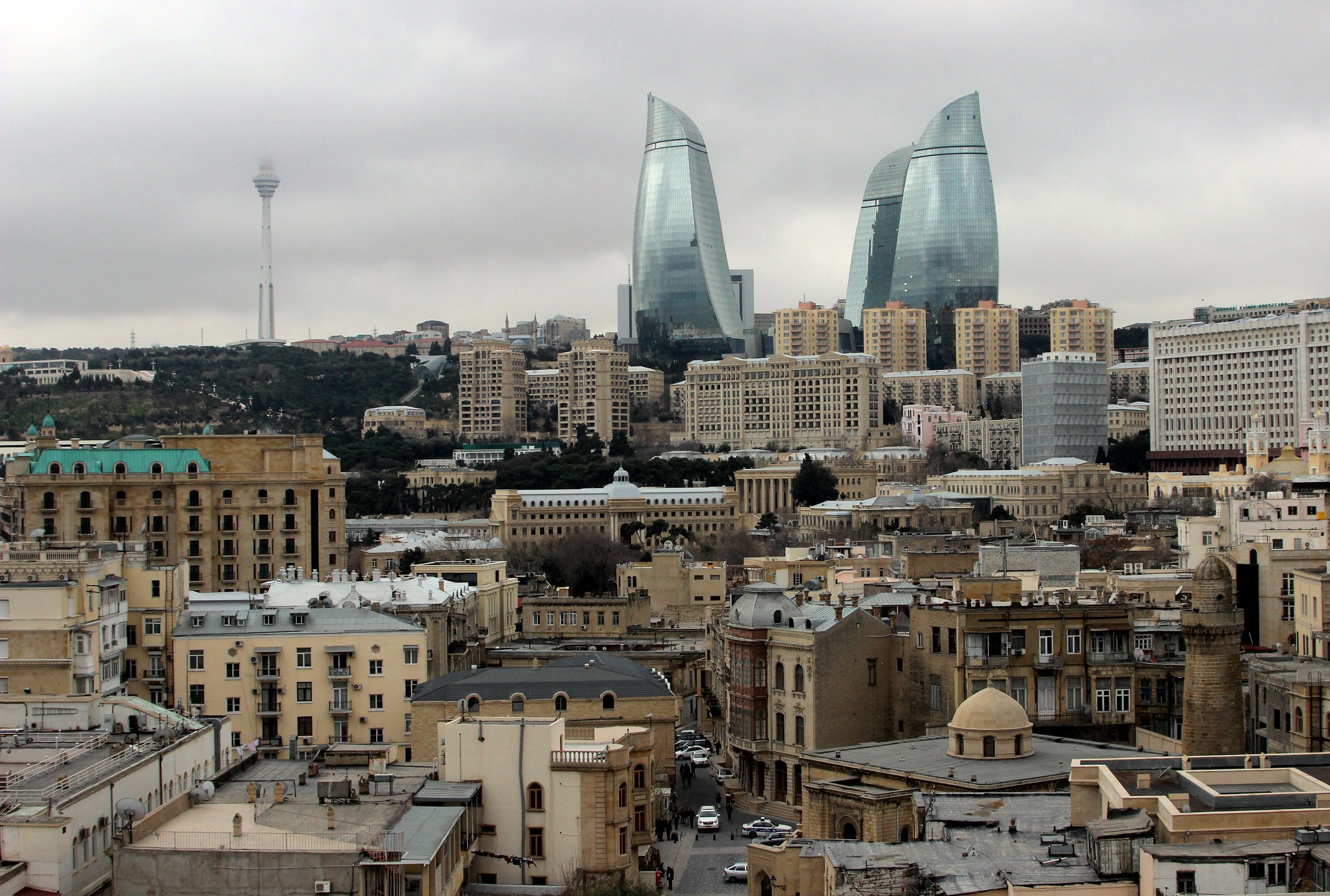 flame towers in baku, azerbaijan