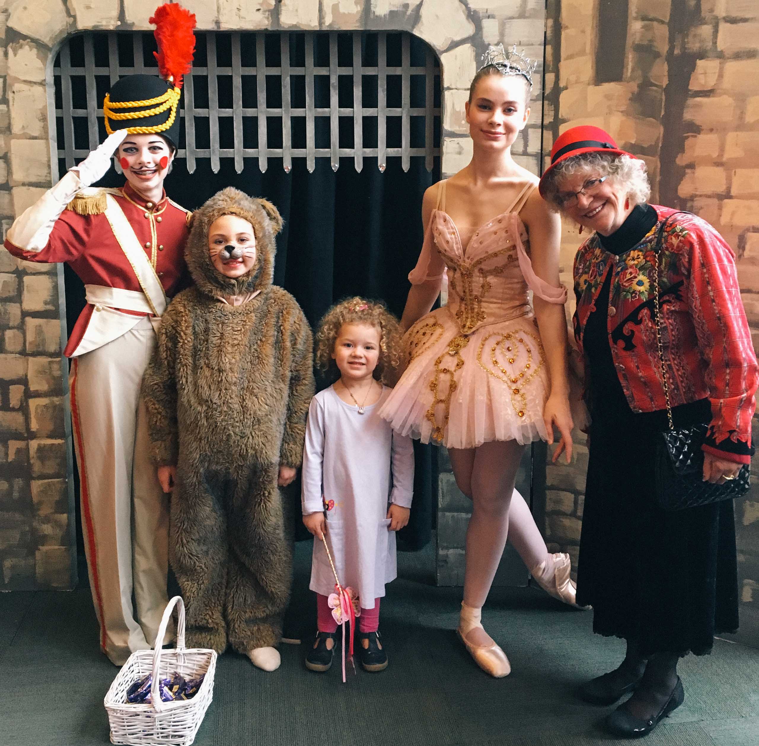 Idara and Susan with some characters from the Nutcracker.