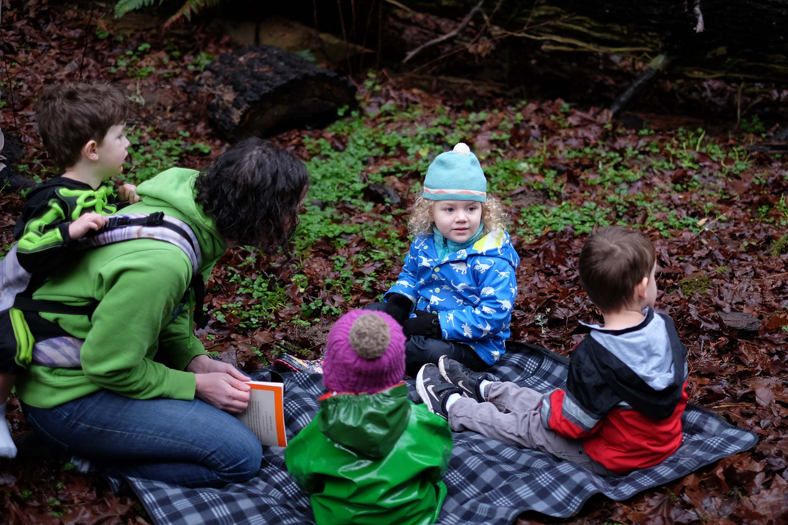 A friend of ours is starting an outdoor preschool and invited Idara for one of her first classes. This was pre-coronavirus.