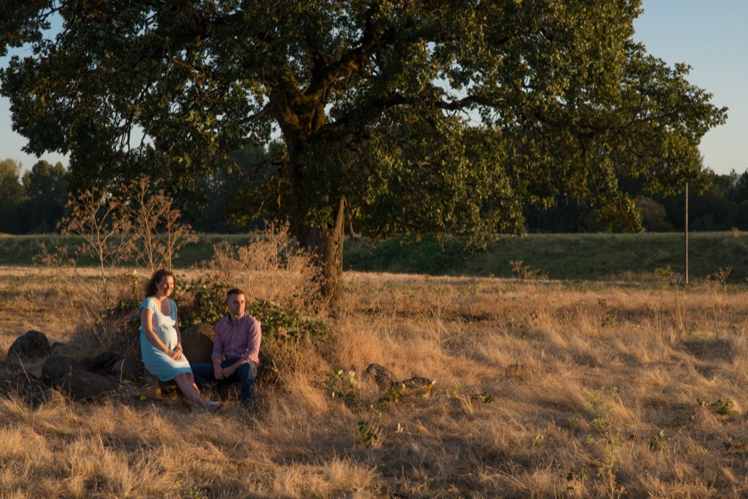 sitting in field