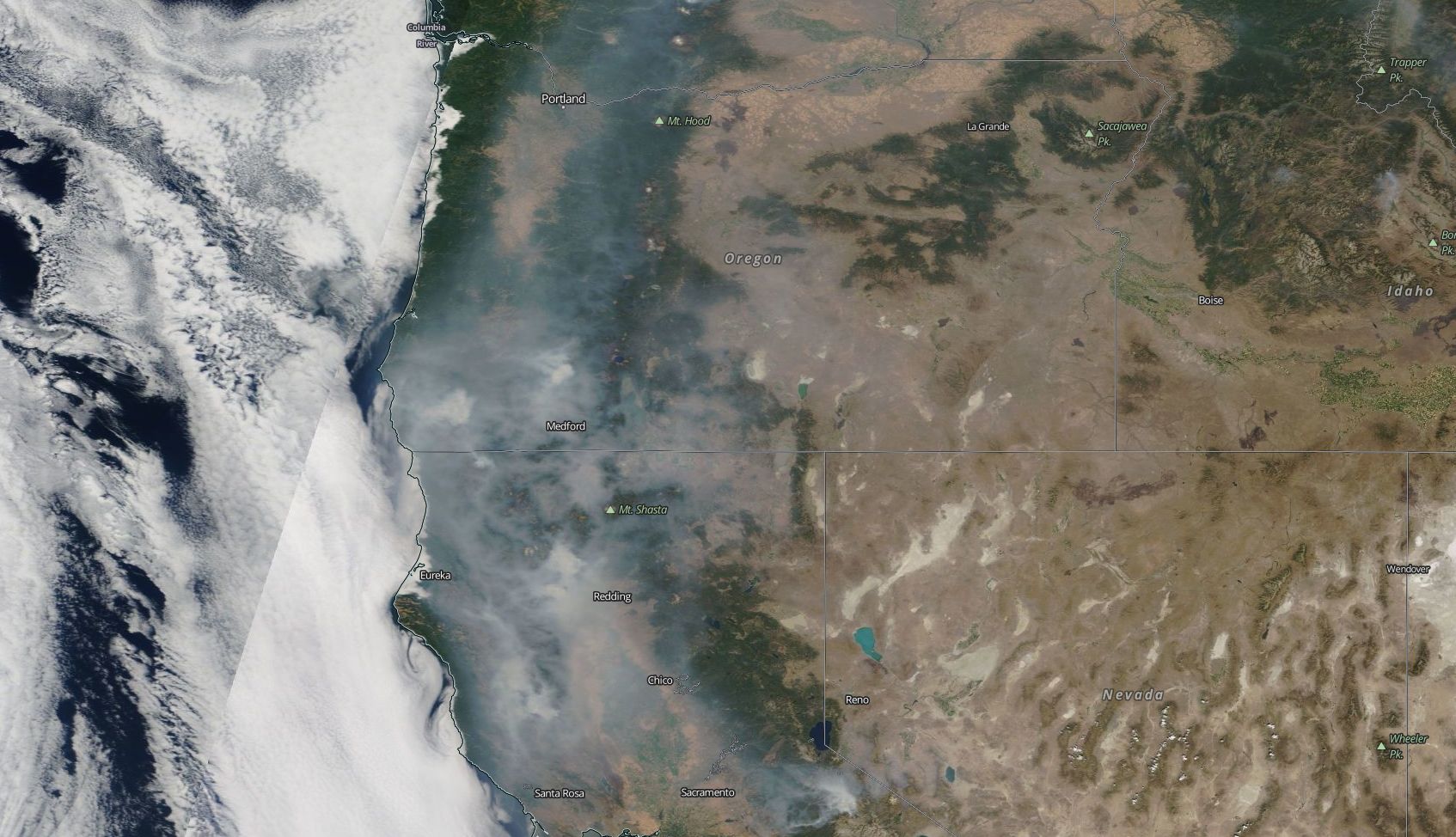 smoke over oregon aug 9